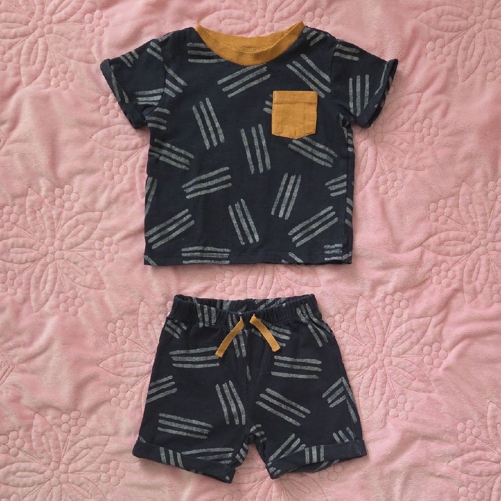 Navy and Mustard Toddler Outfit Set